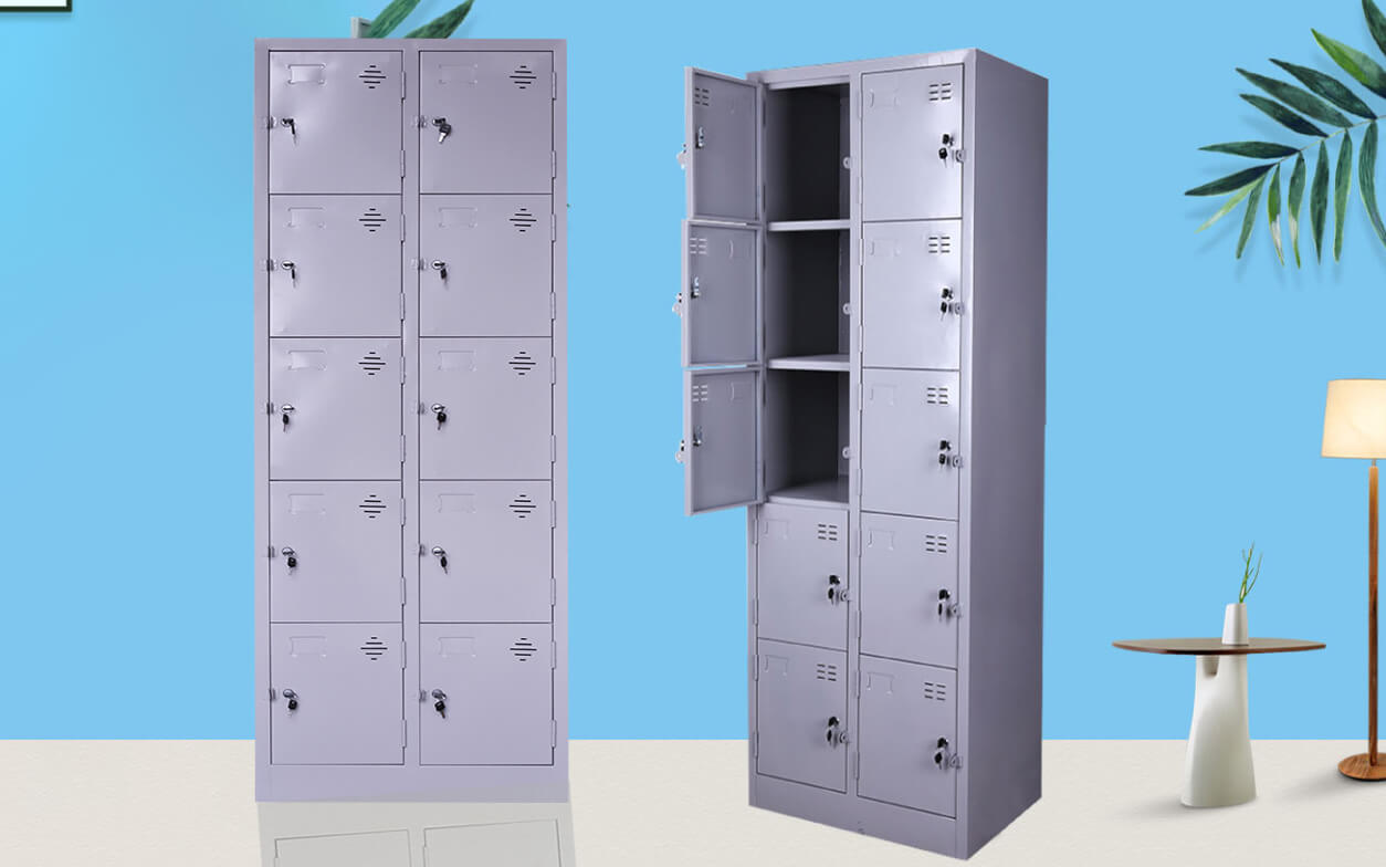Tủ Locker 10 ngăn - Tủ sắt ứng dụng cao dành cho doanh nghiệp